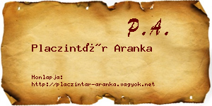 Placzintár Aranka névjegykártya